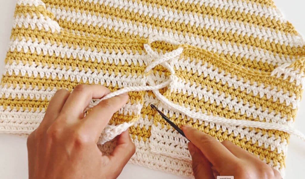 Halter Top - Adding ties in the back for crochet pattern