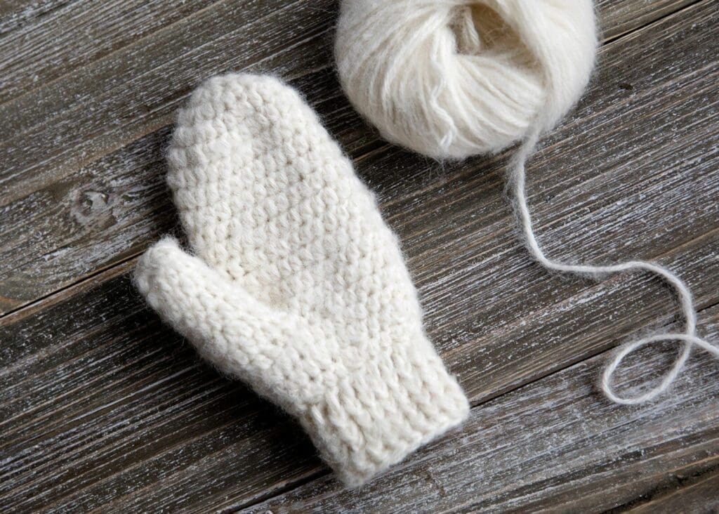 Crochet Mittens in progress