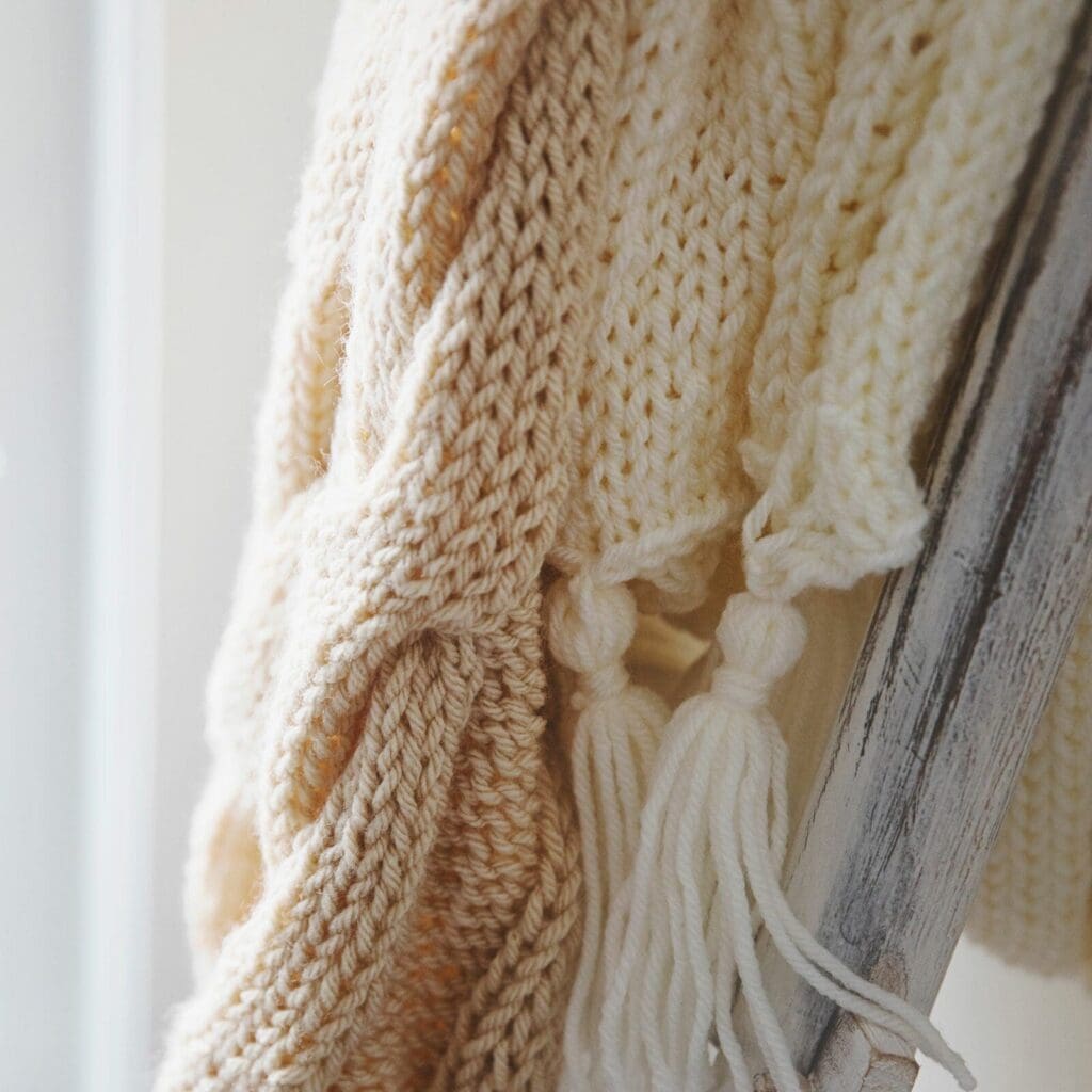 Creamy Cables Knit Throw Pattern