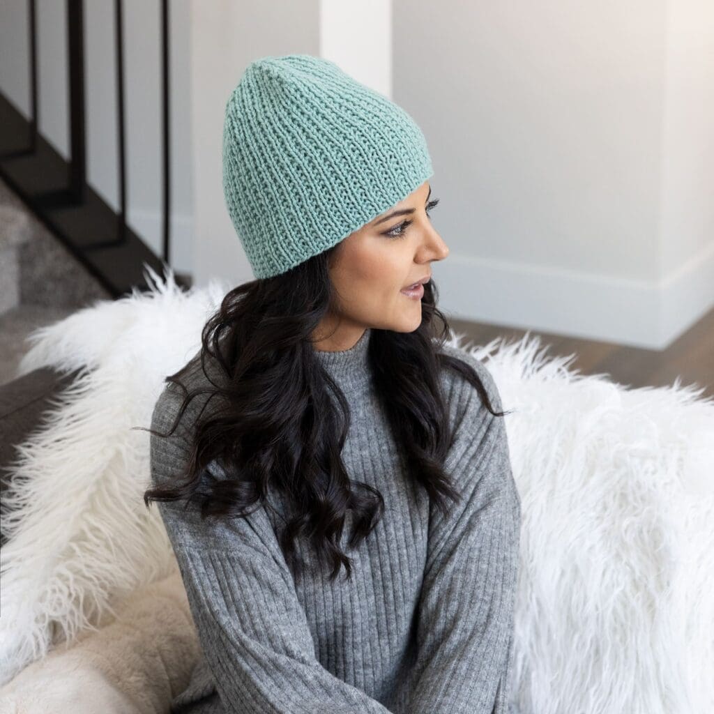 Knit Broken Rib Stitch - hat